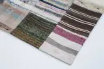 Chaput Patchwork Multi Renk Pamuk Üzerine Yün El Dokuma Kilim-201x298 - Görsel 4