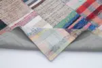 Chaput Patchwork Multi Renk Pamuk Üzerine Yün El Dokuma Kilim-201x298 - Görsel 5