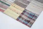 Chaput Patchwork Multi Renk Pamuk Üzerine Yün El Dokuma Kilim-201x300 - Görsel 4