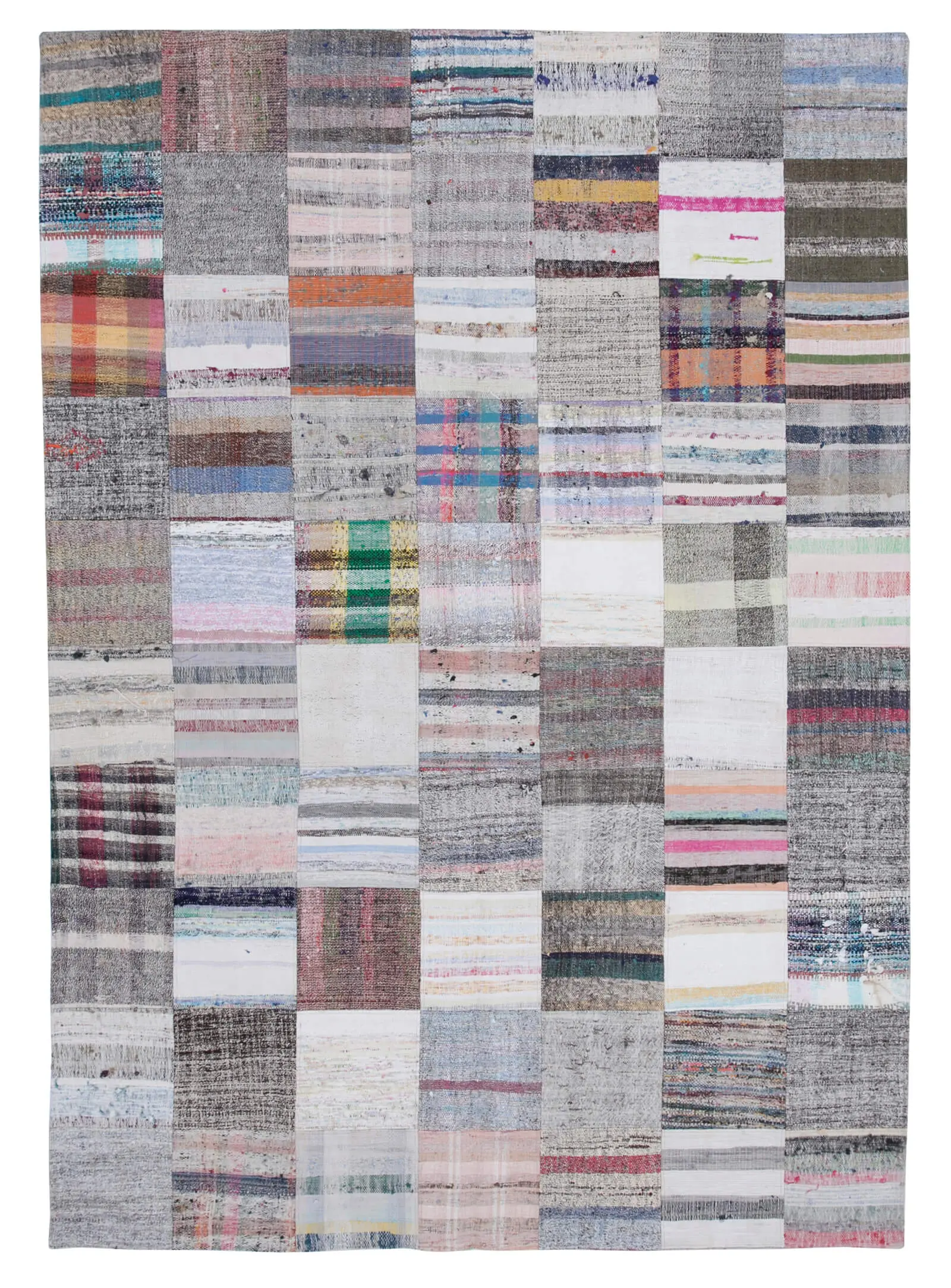 Rc_30231_1_Multicolor_Oriental_Kilim_Patchwork_Rugs Chaput Patchwork Multi Renk Pamuk Üzerine Yün El Dokuma Kilim-214x303 - Görsel 1