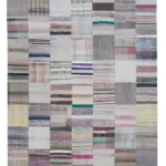 Chaput Patchwork Multi Renk Pamuk Üzerine Yün El Dokuma Kilim-201x300