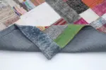 Chaput Patchwork Multi Renk Pamuk Üzerine Yün El Dokuma Kilim-200x300 - Görsel 5