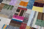 Chaput Patchwork Multi Renk Pamuk Üzerine Yün El Dokuma Kilim-200x300 - Görsel 6