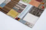 Chaput Patchwork Multi Renk Pamuk Üzerine Yün El Dokuma Kilim-200x300 - Görsel 4
