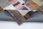 Chaput Patchwork Multi Renk Pamuk Üzerine Yün El Dokuma Kilim-200x300 - Görsel 5