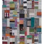 Chaput Patchwork Multi Renk Pamuk Üzerine Yün El Dokuma Kilim-200x300