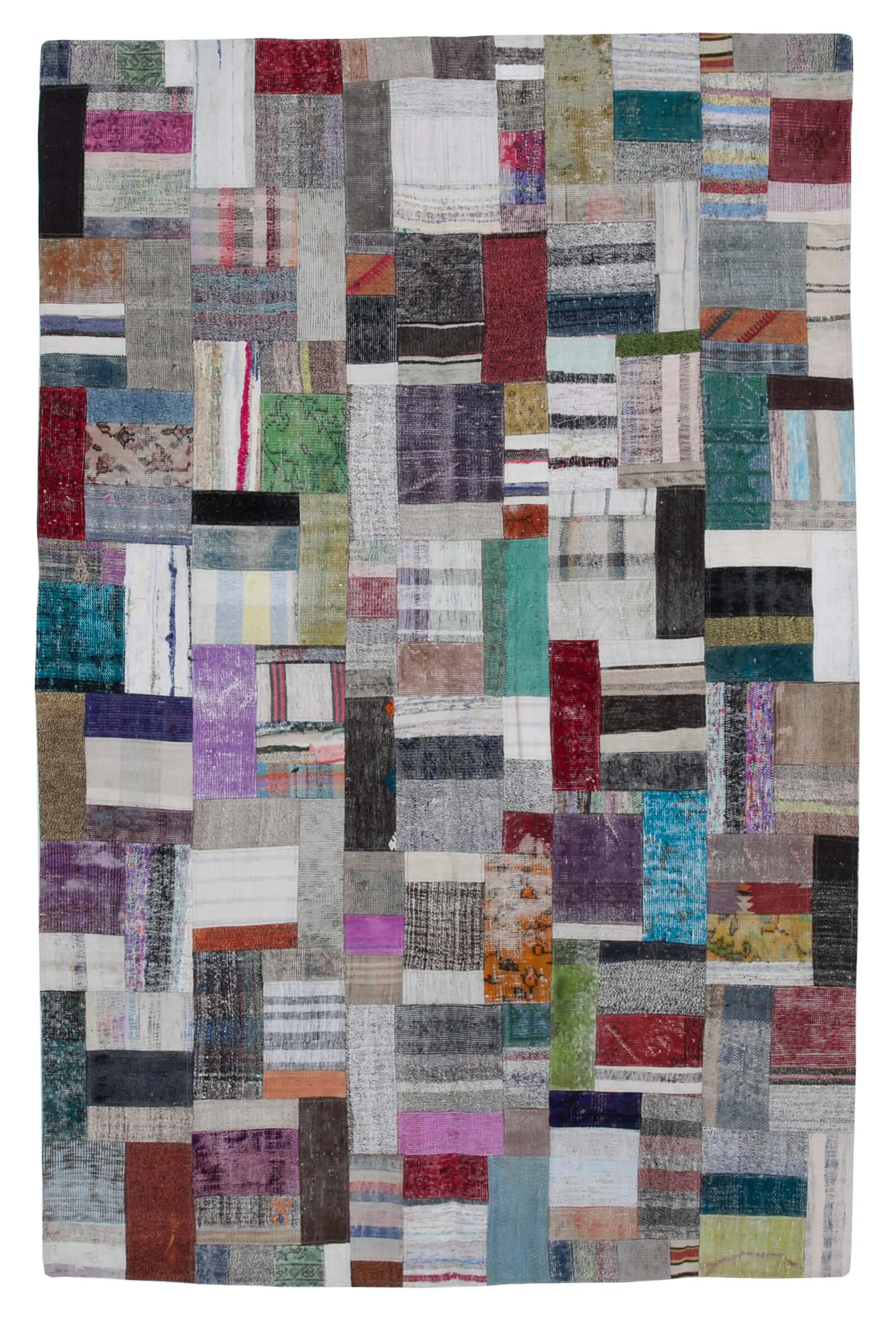 Rc_30236_1_Multicolor_Oriental_Kilim_Patchwork_Rugs Chaput Patchwork Multi Renk Pamuk Üzerine Yün El Dokuma Kilim-201x305 - Görsel 1