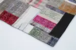 Chaput Patchwork Multi Renk Pamuk Üzerine Yün El Dokuma Kilim-201x305 - Görsel 4