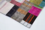Chaput Patchwork Multi Renk Pamuk Üzerine Yün El Dokuma Kilim-200x300 - Görsel 4