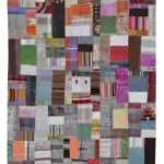 Chaput Patchwork Multi Renk Pamuk Üzerine Yün El Dokuma Kilim-200x300