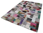 Chaput Patchwork Multi Renk Pamuk Üzerine Yün El Dokuma Kilim-200x305 - Görsel 3