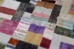 Chaput Patchwork Multi Renk Pamuk Üzerine Yün El Dokuma Kilim-200x305 - Görsel 6