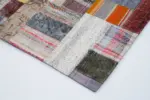 Chaput Patchwork Multi Renk Pamuk Üzerine Yün El Dokuma Kilim-200x300 - Görsel 4