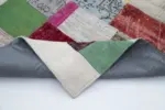 Chaput Patchwork Multi Renk Pamuk Üzerine Yün El Dokuma Kilim-200x300 - Görsel 5