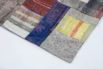 Chaput Patchwork Multi Renk Pamuk Üzerine Yün El Dokuma Kilim-200x295 - Görsel 4