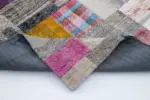 Chaput Patchwork Multi Renk Pamuk Üzerine Yün El Dokuma Kilim-198x300 - Görsel 5