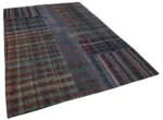 Chaput Patchwork Multi Renk Pamuk Üzerine Yün El Dokuma Kilim-210x300 - Görsel 2