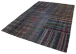 Chaput Patchwork Multi Renk Pamuk Üzerine Yün El Dokuma Kilim-210x300 - Görsel 3