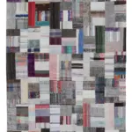 Chaput Patchwork Multi Renk Pamuk Üzerine Yün El Dokuma Kilim-209x306