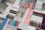 Chaput Patchwork Multi Renk Pamuk Üzerine Yün El Dokuma Kilim-209x306 - Görsel 6