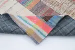 Chaput Patchwork Multi Renk Pamuk Üzerine Yün El Dokuma Kilim-198x302 - Görsel 5