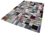 Chaput Patchwork Multi Renk Pamuk Üzerine Yün El Dokuma Kilim-200x305 - Görsel 3