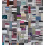 Chaput Patchwork Multi Renk Pamuk Üzerine Yün El Dokuma Kilim-200x304