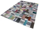 Chaput Patchwork Multi Renk Pamuk Üzerine Yün El Dokuma Kilim-200x304 - Görsel 3