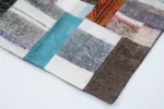 Chaput Patchwork Multi Renk Pamuk Üzerine Yün El Dokuma Kilim-200x304 - Görsel 4