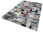 Chaput Patchwork Multi Renk Pamuk Üzerine Yün El Dokuma Kilim-200x304 - Görsel 3