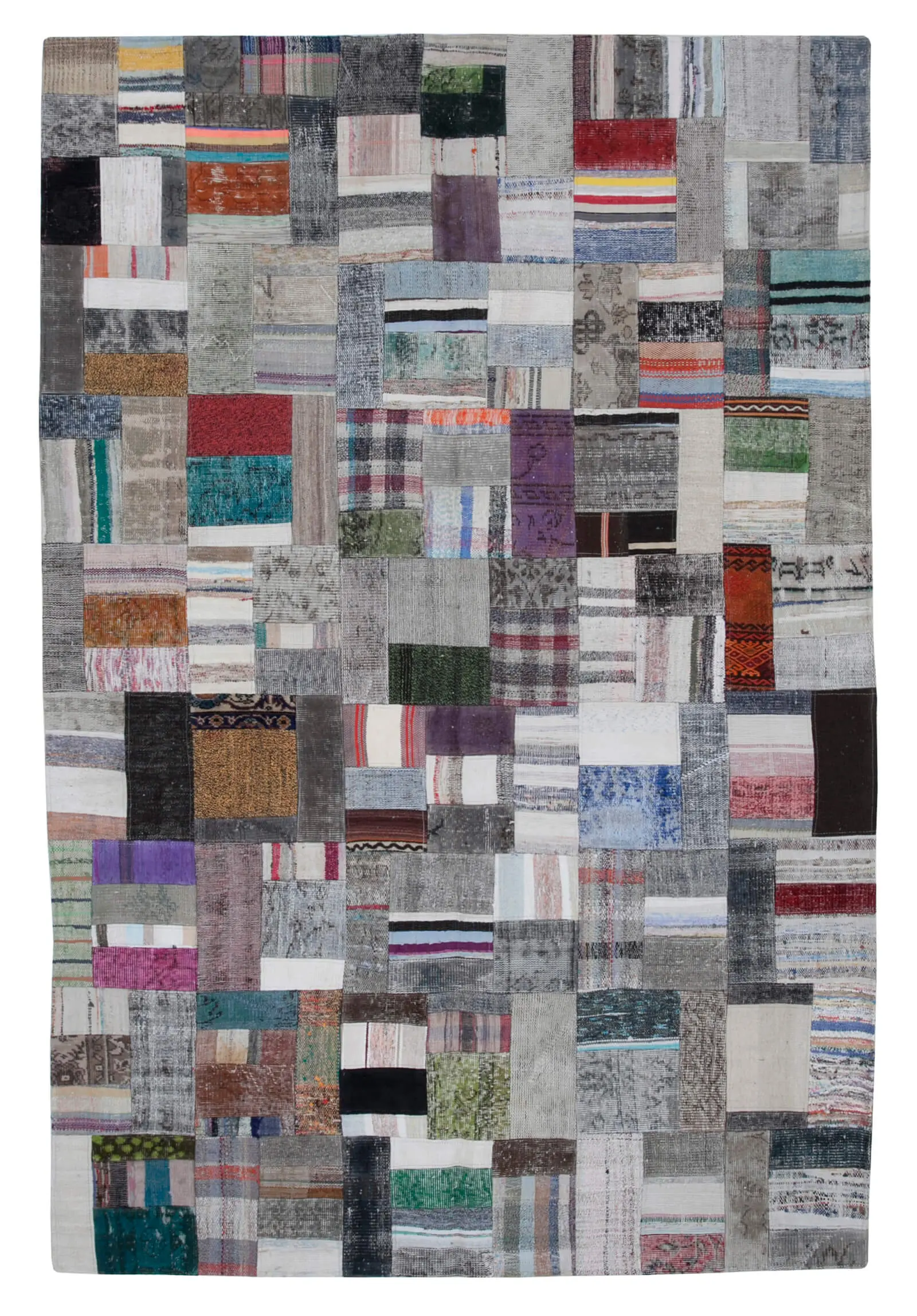 Rc_30254_1_Multicolor_Oriental_Kilim_Patchwork_Rugs Chaput Patchwork Multi Renk Pamuk Üzerine Yün El Dokuma Kilim-200x300 - Görsel 1