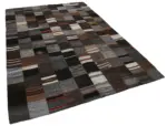 Chaput Patchwork Multi Renk Pamuk Üzerine Yün El Dokuma Kilim-201x300 - Görsel 2