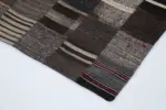 Chaput Patchwork Multi Renk Pamuk Üzerine Yün El Dokuma Kilim-201x300 - Görsel 4