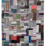 Chaput Patchwork Multi Renk Pamuk Üzerine Yün El Dokuma Kilim-200x303