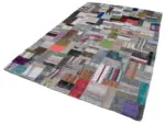 Chaput Patchwork Multi Renk Pamuk Üzerine Yün El Dokuma Kilim-200x303 - Görsel 3