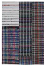 Chaput Patchwork Multi Renk Pamuk Üzerine Yün El Dokuma Kilim-200x300