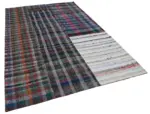 Chaput Patchwork Multi Renk Pamuk Üzerine Yün El Dokuma Kilim-200x300 - Görsel 2