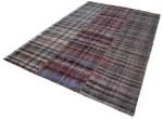 Chaput Patchwork Multi Renk Pamuk Üzerine Yün El Dokuma Kilim-204x302 - Görsel 3