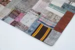 Chaput Patchwork Multi Renk Pamuk Üzerine Yün El Dokuma Kilim-199x303 - Görsel 4