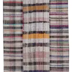 Chaput Patchwork Multi Renk Pamuk Üzerine Yün El Dokuma Kilim-200x310