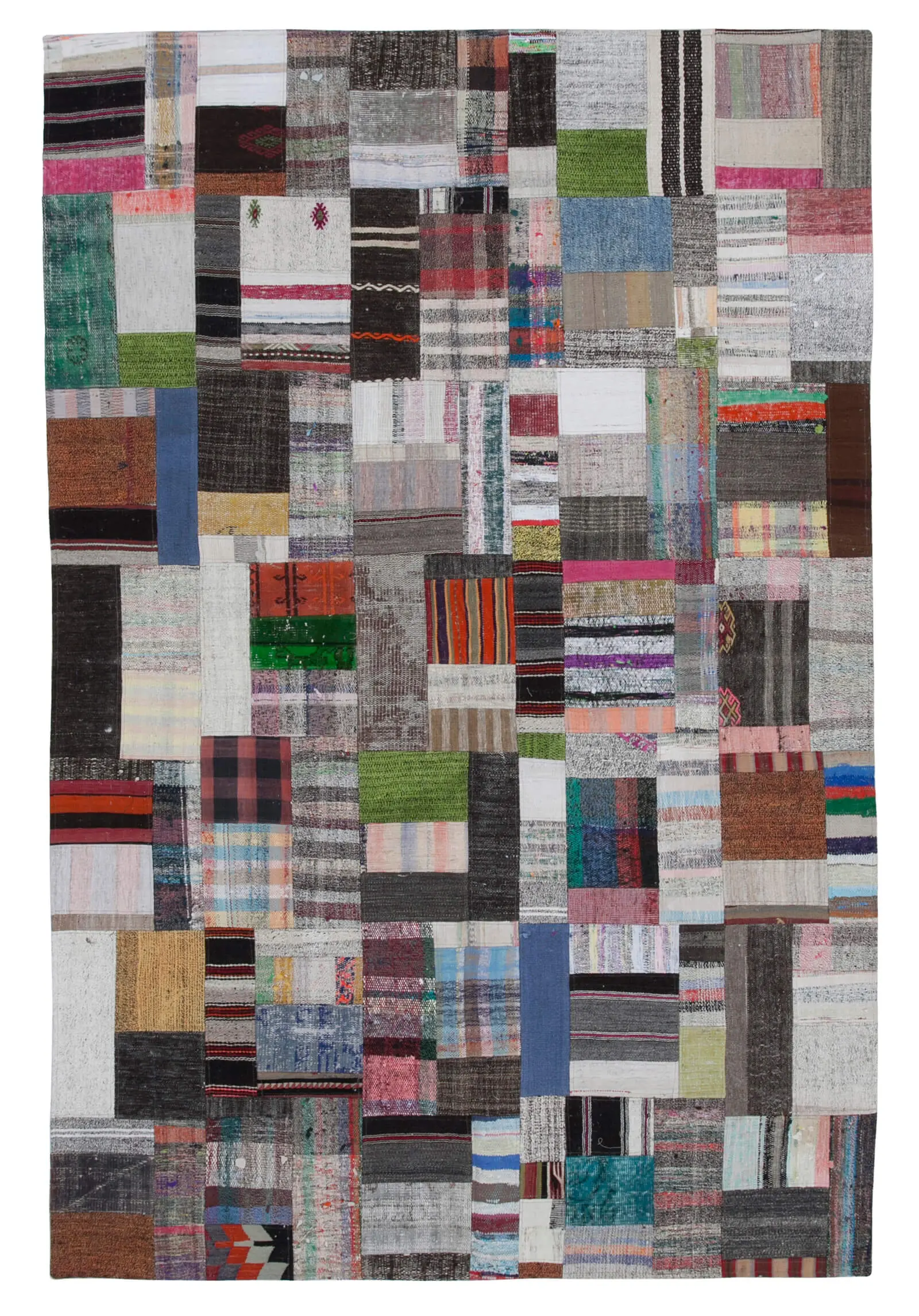 Rc_30263_1_Multicolor_Oriental_Kilim_Patchwork_Rugs Chaput Patchwork Multi Renk Pamuk Üzerine Yün El Dokuma Kilim-197x300 - Görsel 1
