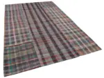 Chaput Patchwork Multi Renk Pamuk Üzerine Yün El Dokuma Kilim-203x300 - Görsel 2
