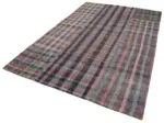 Chaput Patchwork Multi Renk Pamuk Üzerine Yün El Dokuma Kilim-203x300 - Görsel 3