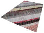 Chaput Patchwork Multi Renk Pamuk Üzerine Yün El Dokuma Kilim-199x308 - Görsel 3