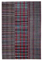 Chaput Patchwork Multi Renk Pamuk Üzerine Yün El Dokuma Kilim-205x300