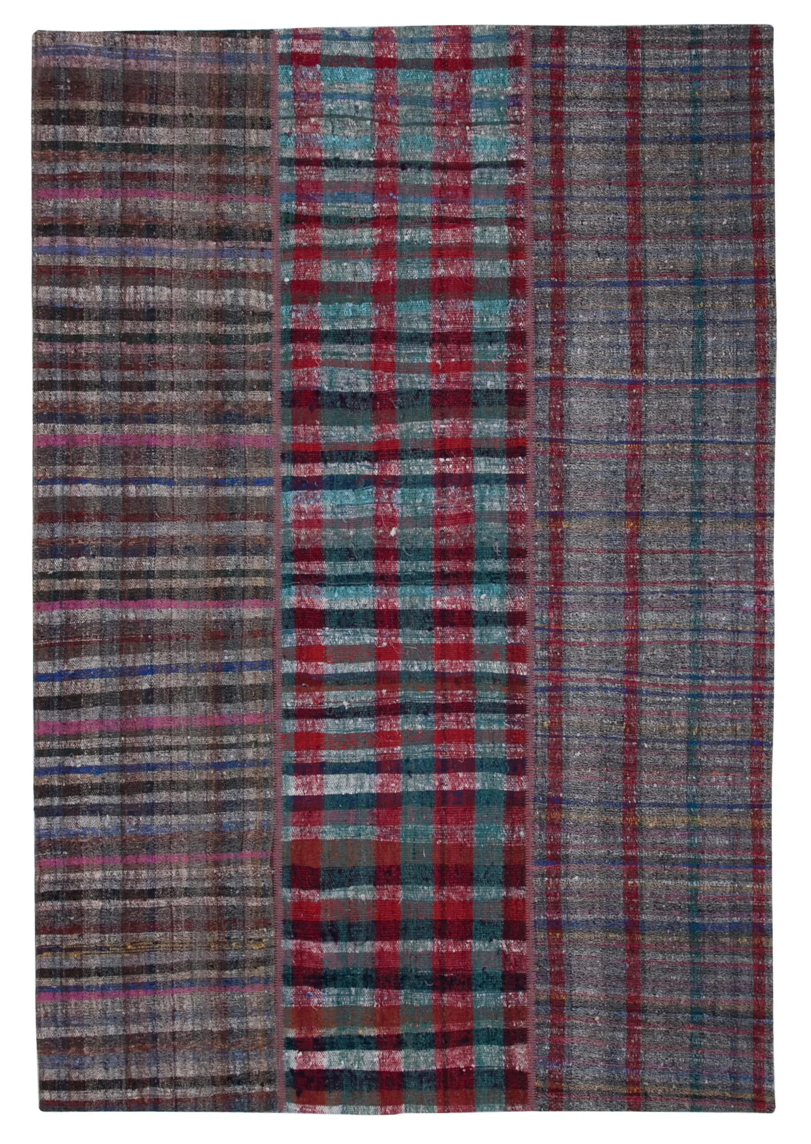 Rc_30273_1_Multicolor_Oriental_Kilim_Patchwork_Rugs Chaput Patchwork Multi Renk Pamuk Üzerine Yün El Dokuma Kilim-205x300 - Görsel 1