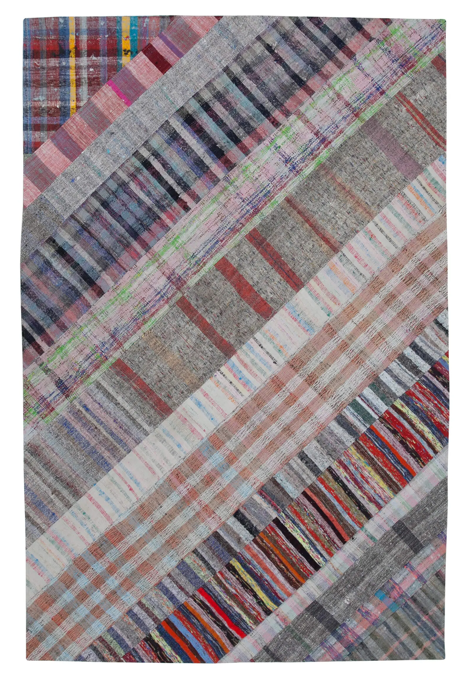 Rc_30274_1_Multicolor_Oriental_Kilim_Patchwork_Rugs Chaput Patchwork Multi Renk Pamuk Üzerine Yün El Dokuma Kilim-202x304 - Görsel 1