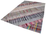 Chaput Patchwork Multi Renk Pamuk Üzerine Yün El Dokuma Kilim-202x304 - Görsel 3