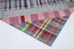 Chaput Patchwork Multi Renk Pamuk Üzerine Yün El Dokuma Kilim-202x304 - Görsel 4