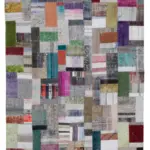 Chaput Patchwork Multi Renk Pamuk Üzerine Yün El Dokuma Kilim-198x302